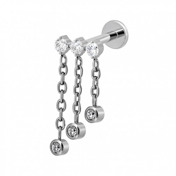 Triple Chain Long Earring