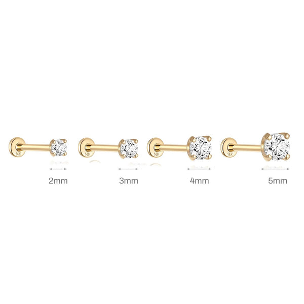 Solitaire Flat Back Earring