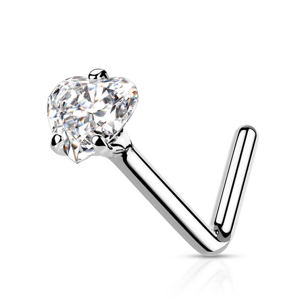 Heart L-Shape Nose Stud