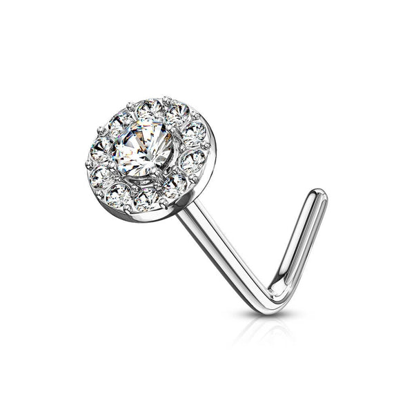 Clover L-Shape Nose Stud
