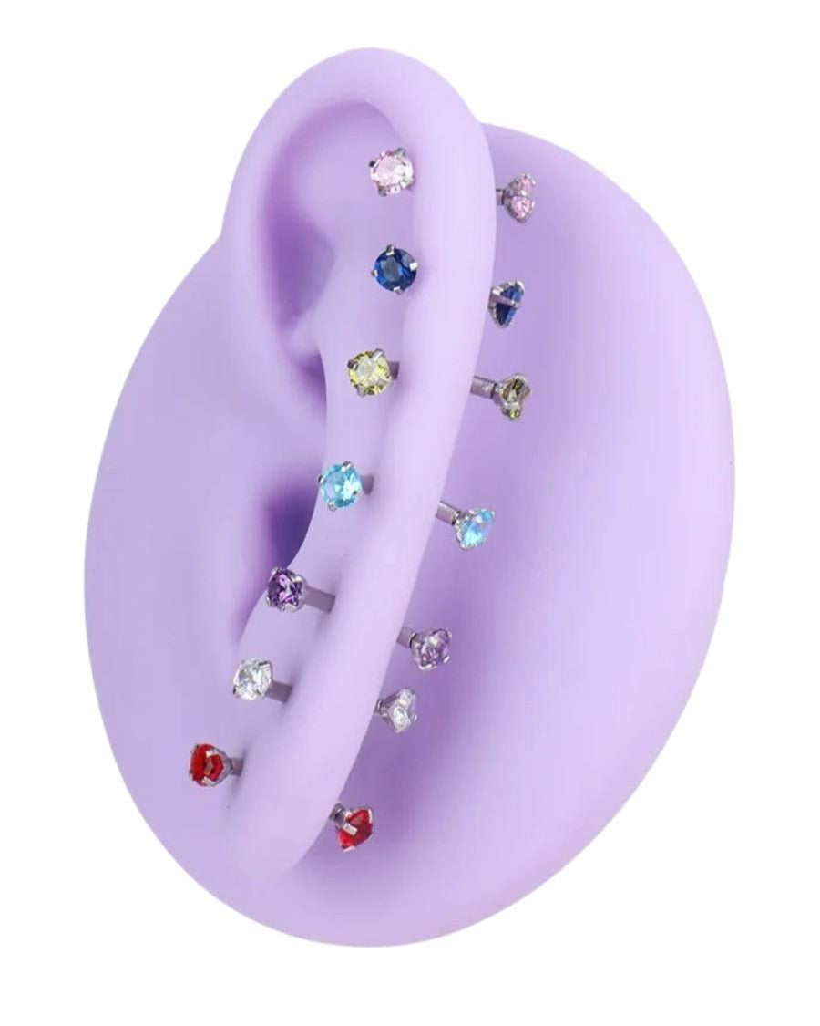 Double Crystal Arc Earring