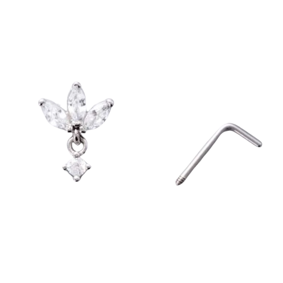 Clover (L Shape) Nose Stud