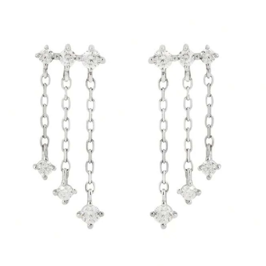 Triple Chain Long Earring