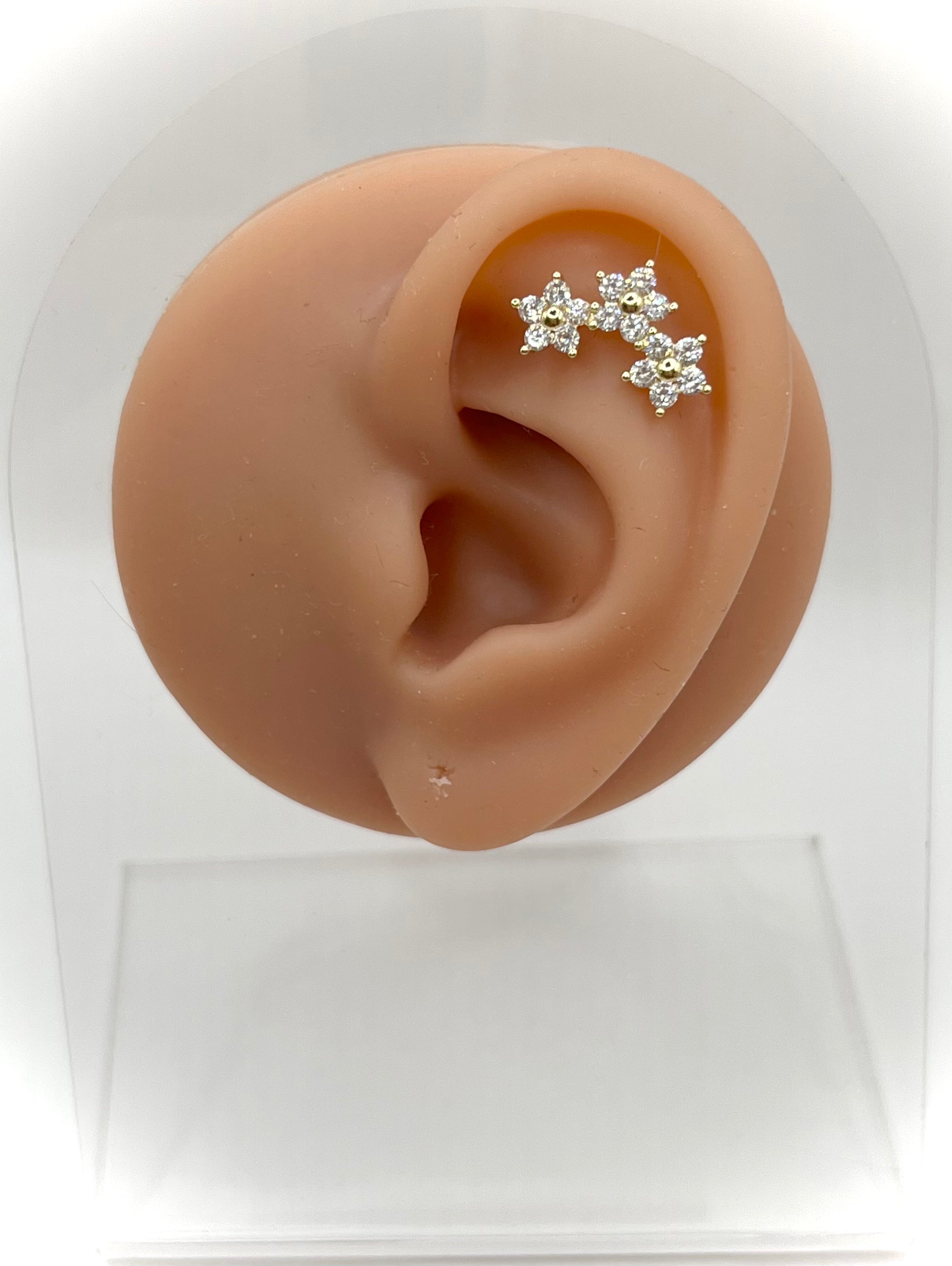 Triple Flower Earring