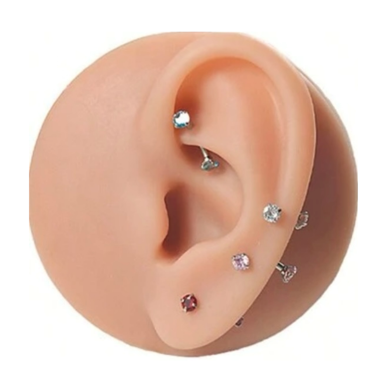 Double Crystal Arc Earring