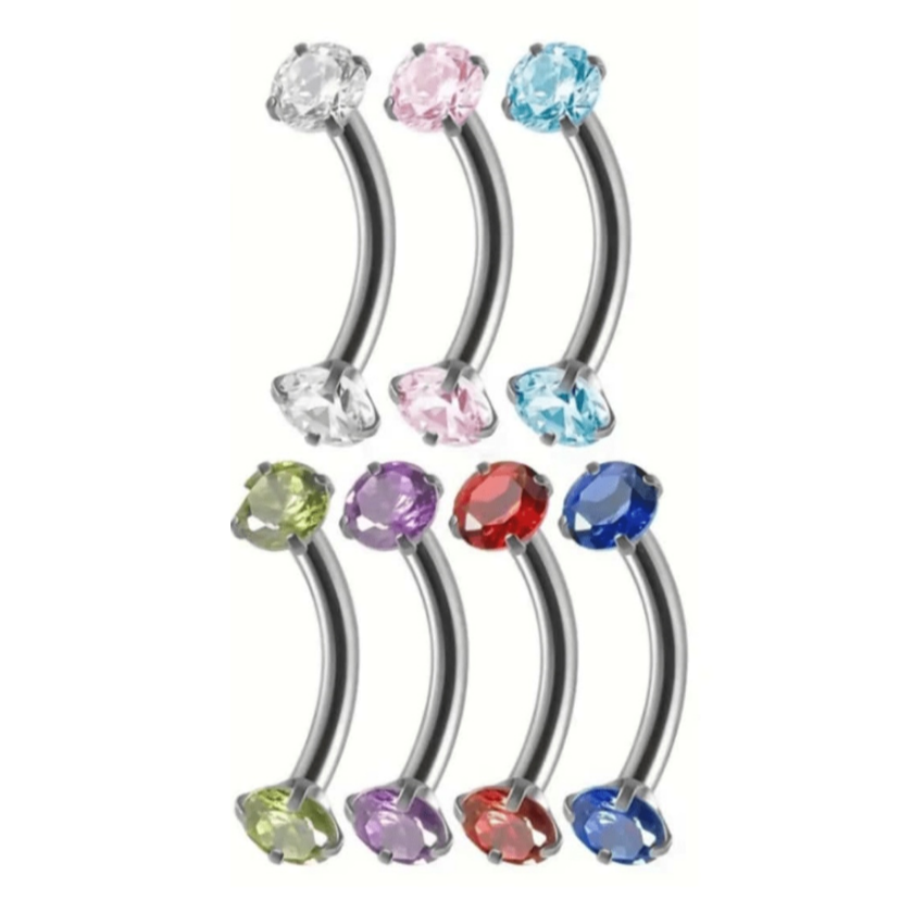 Double Crystal Arc Earring