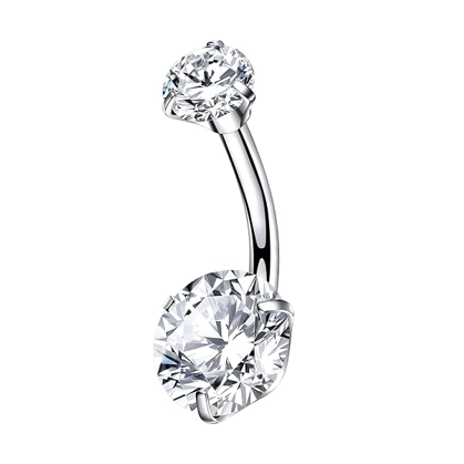 Solitaire 18k Gold Belly Button Ring