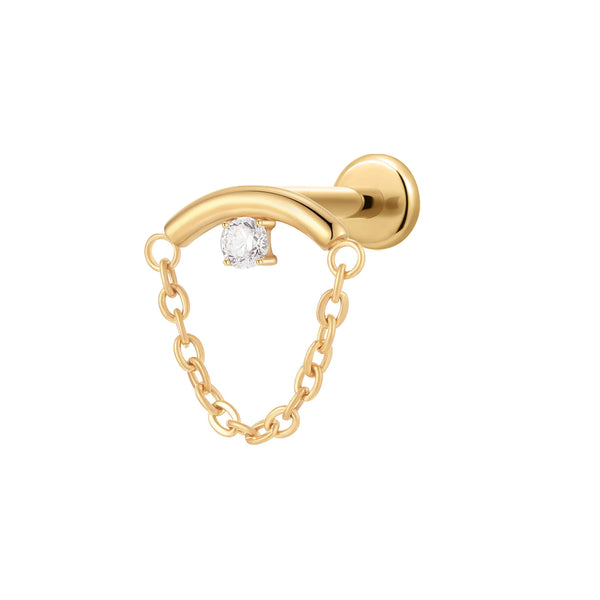 Simple CZ Chain Hidden Earring