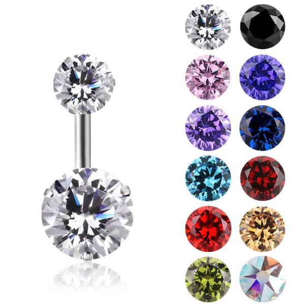 Solitaire Titanium Belly Button Ring